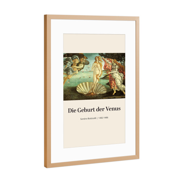 Poster mit Rahmen Kupfer "Geburt der Venus - Botticelli" artboxONE - Natur,Menschen,Fiktion