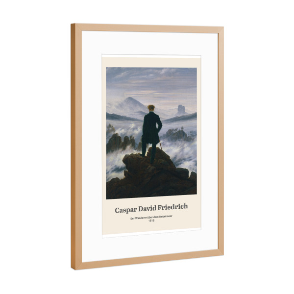 Poster mit Rahmen Kupfer "Der Wanderer - C.D. Friedrich" artboxONE - Natur,Reise,Menschen,Männer