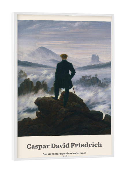 Poster mit weißem Rahmen "Der Wanderer - C.D. Friedrich" artboxONE - Natur,Reise,Menschen,Männer