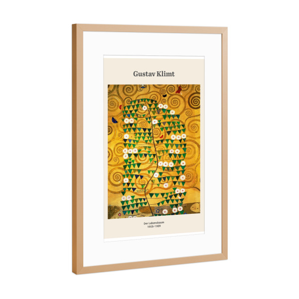 Poster mit Rahmen Kupfer "Gustav Klimt - Lebensbaum" artboxONE - Natur,Abstrakt