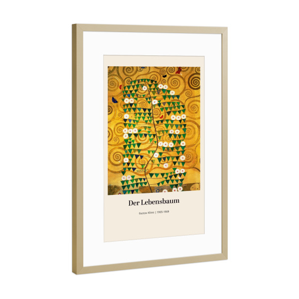 Poster mit Rahmen Gold "Lebensbaum von Klimt" artboxONE - Natur,Abstrakt