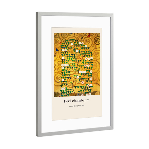 Poster mit Rahmen Silber "Lebensbaum von Klimt" artboxONE - Natur,Abstrakt