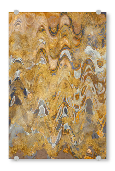 Acrylglasbild "Spark Wave" artboxONE - Abstrakt - Abstract,Waves,Golden,Abstrakt