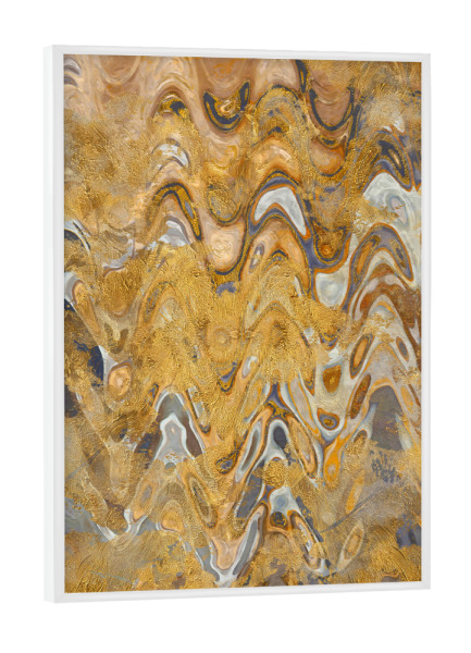 Poster mit weißem Rahmen "Spark Wave" artboxONE - Abstrakt - Abstract,Waves,Golden,Abstrakt