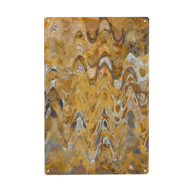 Metall Poster "Spark Wave" artboxONE - Abstrakt - Abstract,Waves,Golden,Abstrakt - Blechschild