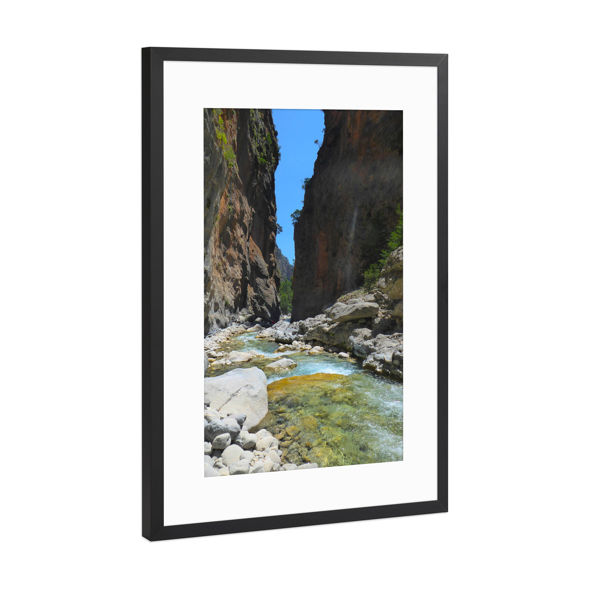 Poster mit Rahmen Schwarz (Metallic) "Samaria Canyon" artboxONE - Natur,Reise / Länder