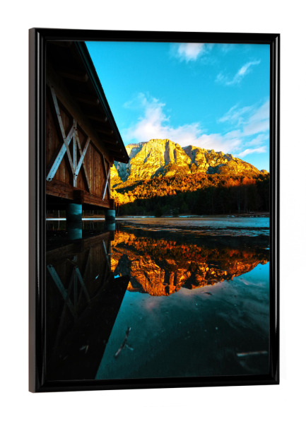 Poster mit schwarzem Rahmen "Mountain reflection" artboxONE - Natur,Reise,Sport,Reise / Länder