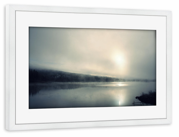 Poster mit Rahmen weiß "Schwedischer See" artboxONE - Natur,Reise,Reise / Länder