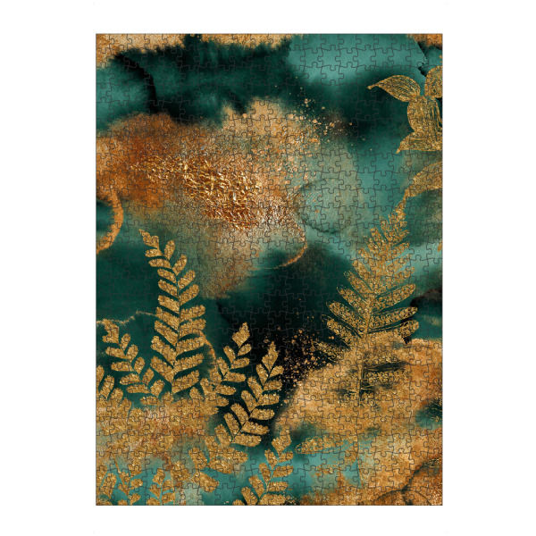 Puzzle Ravensburger "Green And Gold Jungle Marble" artboxONE - Natur,Floral,Abstrakt,Marmor
