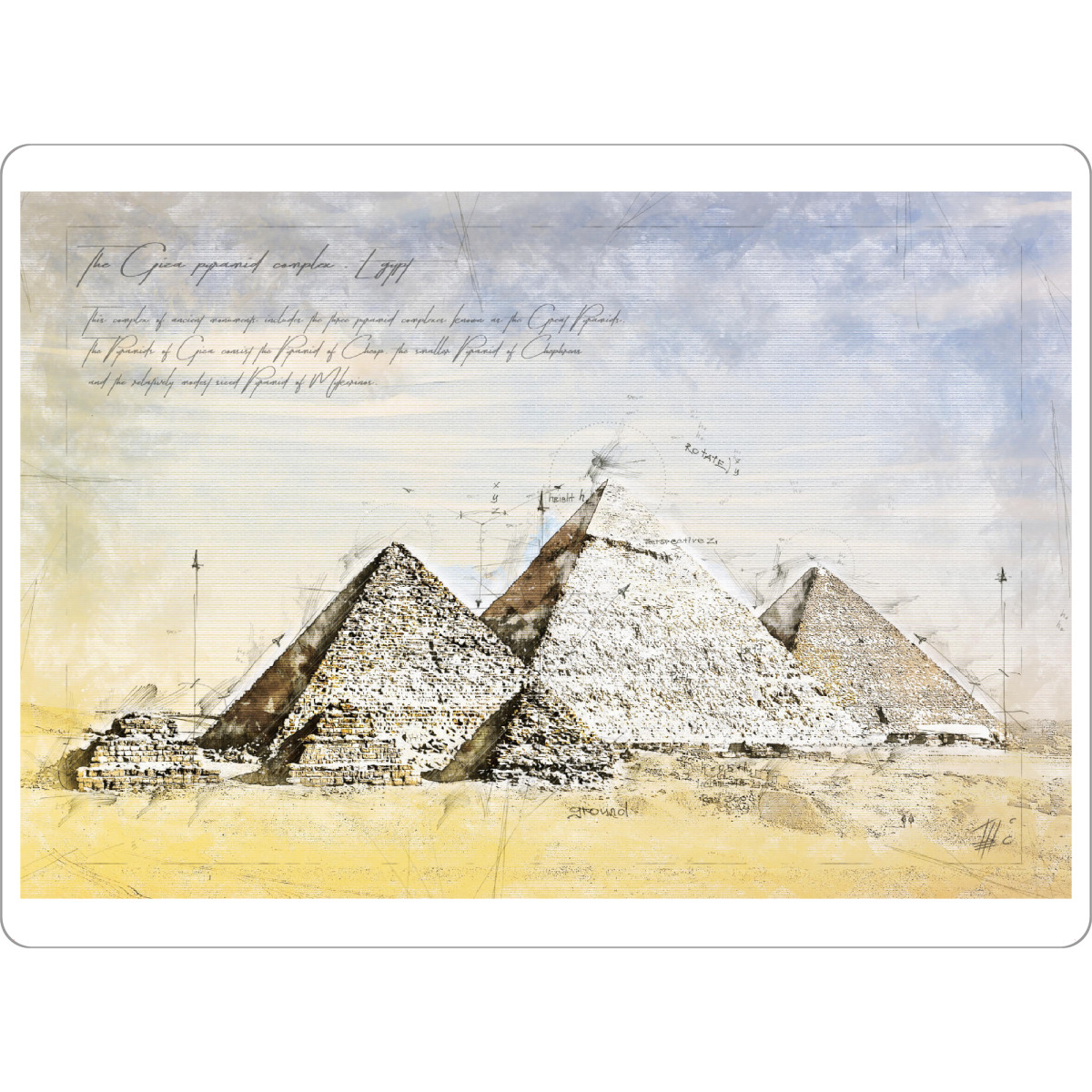 Tischset "Pyramides of Giza, Egypt" artboxONE - Architektur,Reise / Afrika