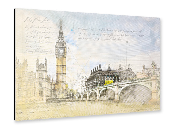 Alu-Dibond "Big Ben, London" 30x20 cm artboxONE