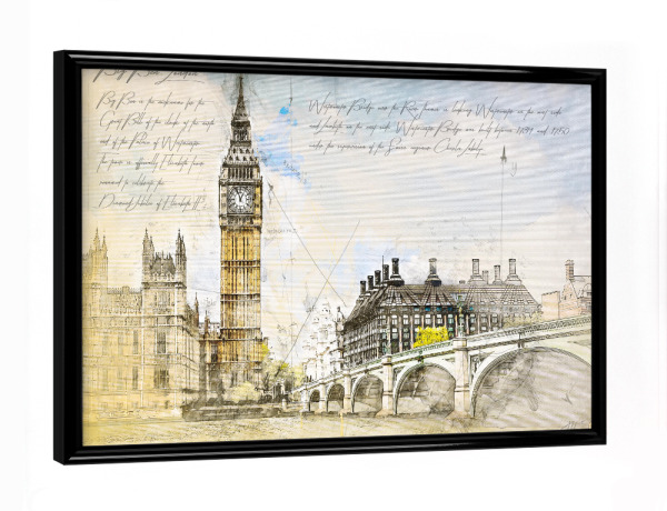 Poster mit schwarzem Rahmen "Big Ben, London" artboxONE - Städte,Städte / London,Architektur