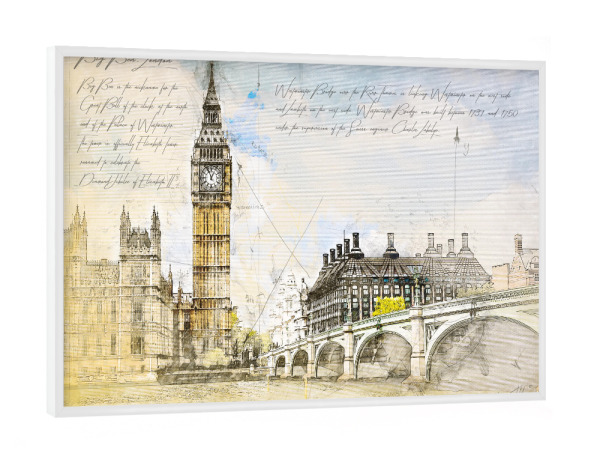 Poster mit weißem Rahmen "Big Ben, London" artboxONE - Städte,Städte / London,Architektur
