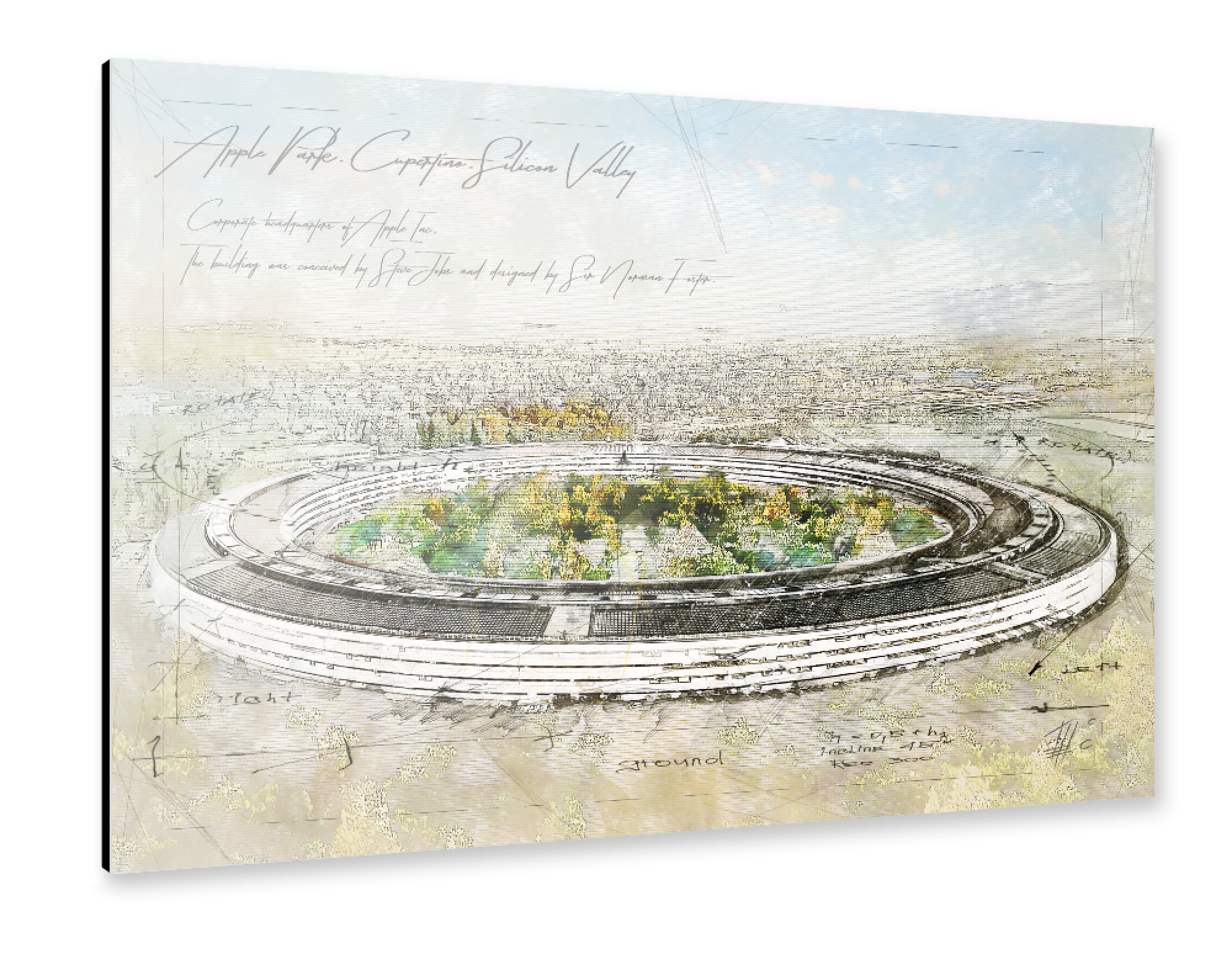 Alu-Dibond "Apple Park" 75x50 cm artboxONE