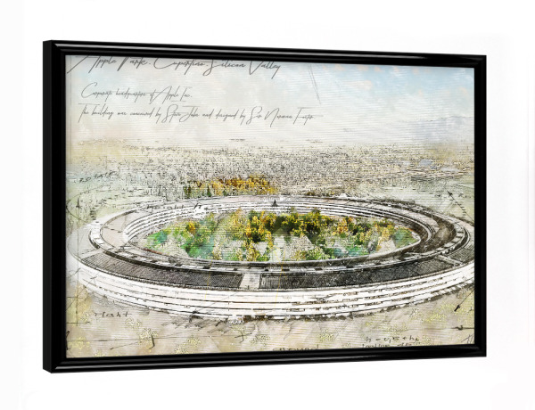 Poster mit schwarzem Rahmen "Apple Park" artboxONE - Architektur,Städte / Los Angeles