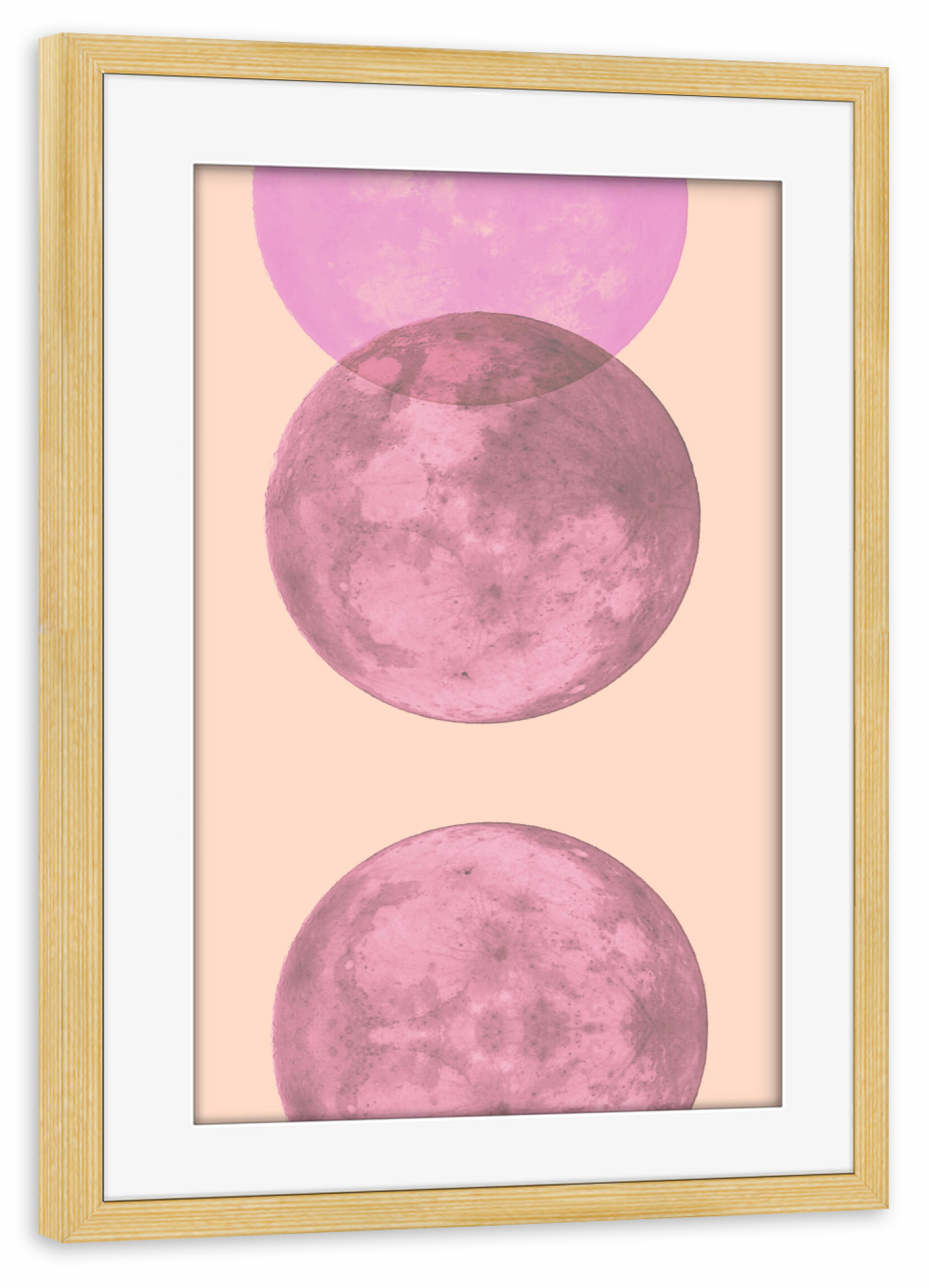 Poster mit Rahmen kiefer "Pink Moon Phases" artboxONE - Natur,Abstrakt,Geometrie