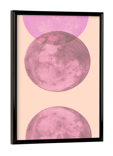 Poster mit schwarzem Rahmen "Pink Moon Phases" artboxONE - Natur,Abstrakt,Geometrie