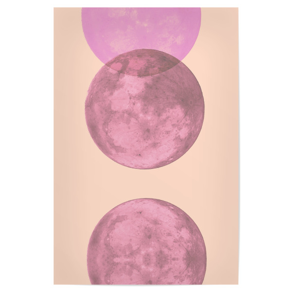 Poster "Pink Moon Phases" artboxONE - Natur,Abstrakt,Geometrie