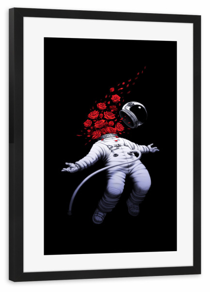 Poster mit Rahmen schwarz "Astro Spring" artboxONE - Natur,Floral,Galaxy