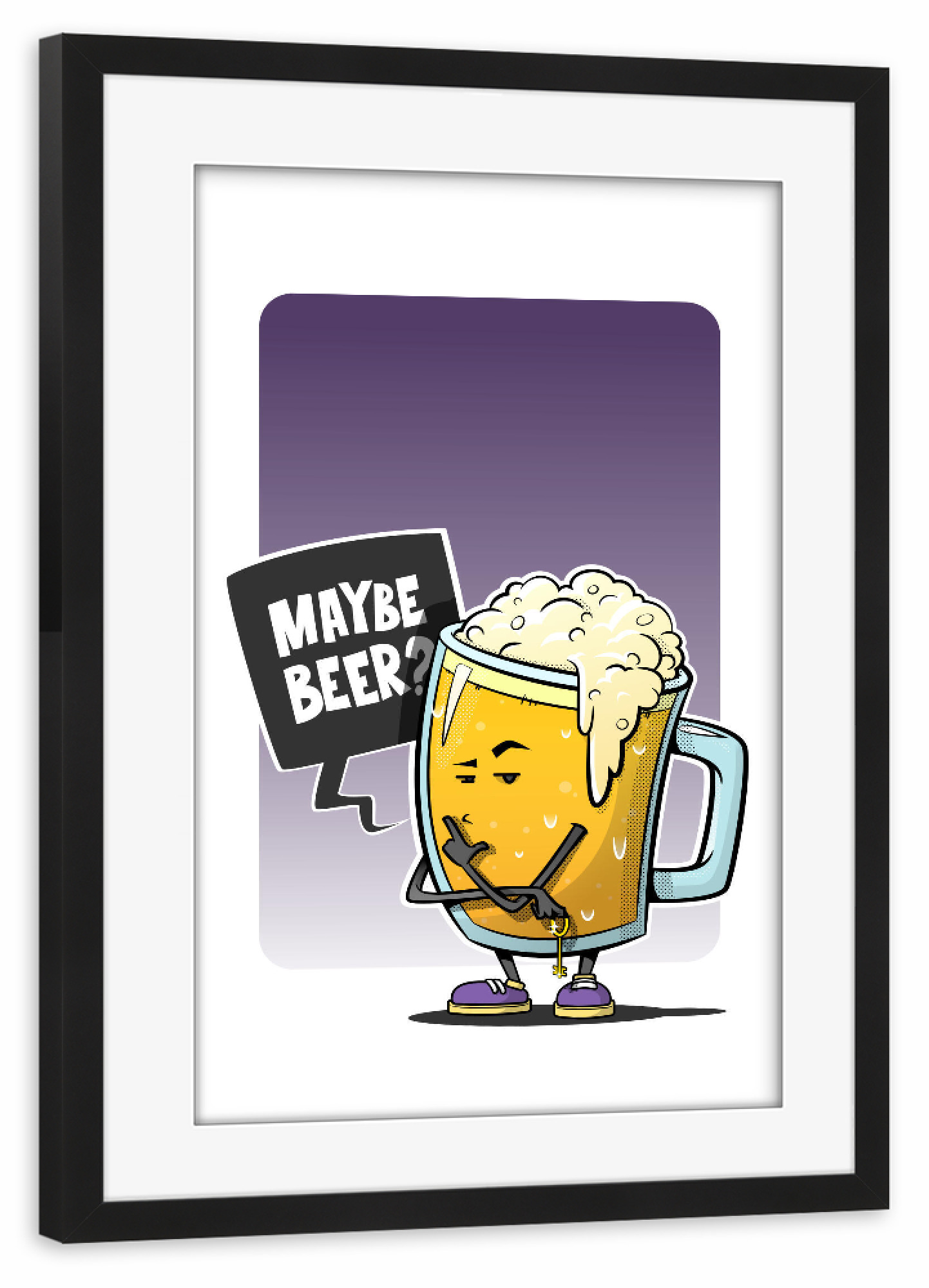 Poster mit Rahmen schwarz "Maybe beer" artboxONE - Comic,Männer,Essen & Trinken / Alkohol