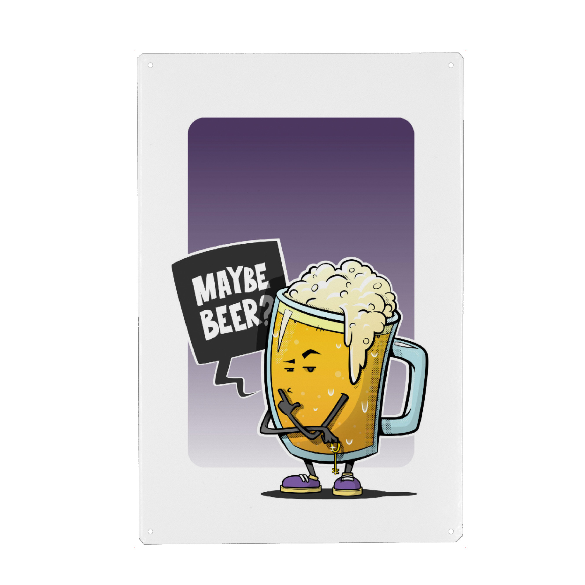 Holzbild "Maybe beer" artboxONE - Comic,Männer,Essen & Trinken / Alkohol