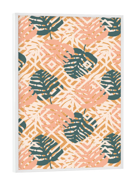 Poster mit weißem Rahmen "Jungle Maze" artboxONE - Floral,Abstrakt,Geometrie
