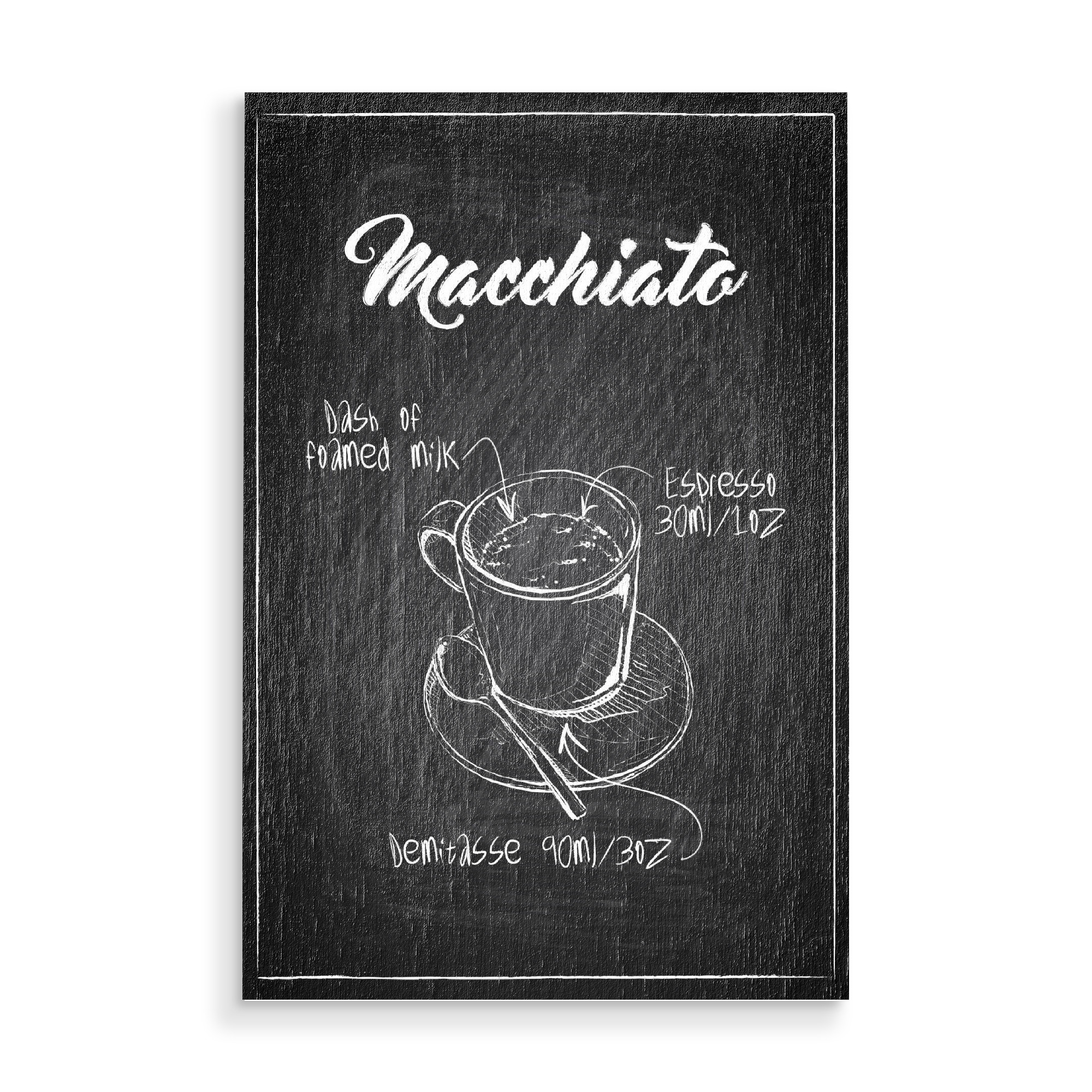 Holzbild "Macchiato coffee Zeichnung" artboxONE - Essen & Trinken,Schwarzweiß