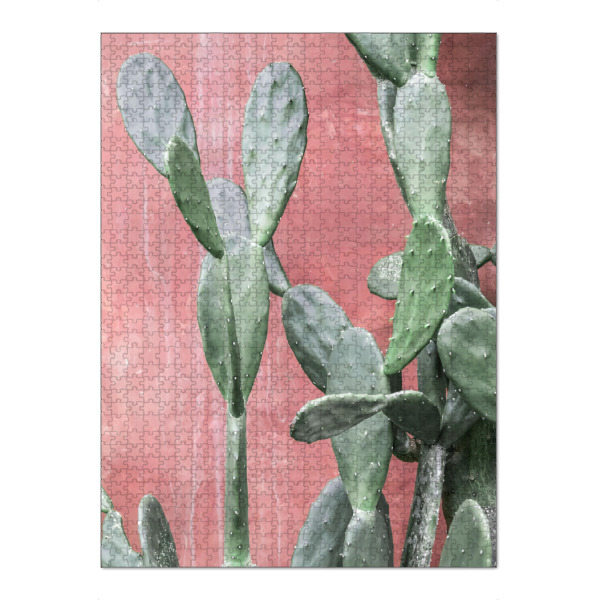 Puzzle Ravensburger "Pink Wall Cactus" artboxONE - Natur,Floral