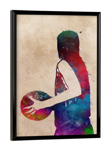 Poster mit schwarzem Rahmen "Basketball women player" artboxONE - Sport,Sport / Motivation