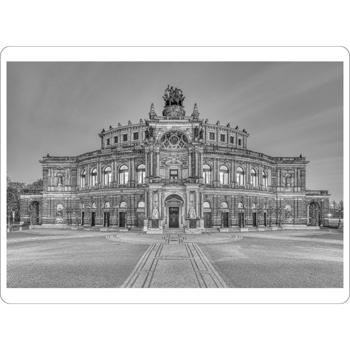 Tischset "Semperoper Dresden schwarz-weiß" artboxONE - Reise,Schwarzweiß,Architektur,Städte / Dresden