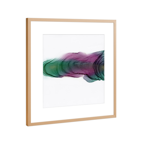 Poster mit Rahmen Kupfer "Green N Lila Waves" artboxONE - Abstrakt