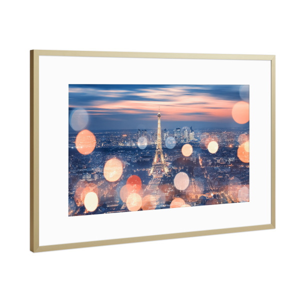 Poster mit Rahmen Gold "Paris by night" artboxONE - Städte,Reise,Architektur,Städte / Paris,Reise / Länder