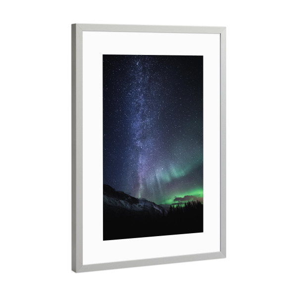 Poster mit Rahmen Silber "Milky Way Galaxy" artboxONE - Natur,Galaxy