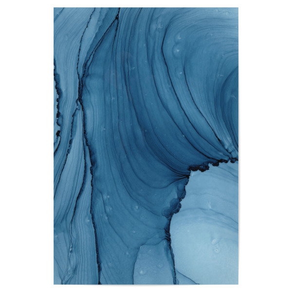 Poster 30x20 cm "Wellen Blau" artboxONE - Abstrakt
