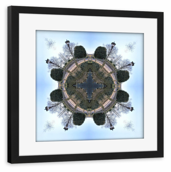 Poster mit Rahmen schwarz "Laternen - Kaleidoskop" artboxONE - Natur,Abstrakt