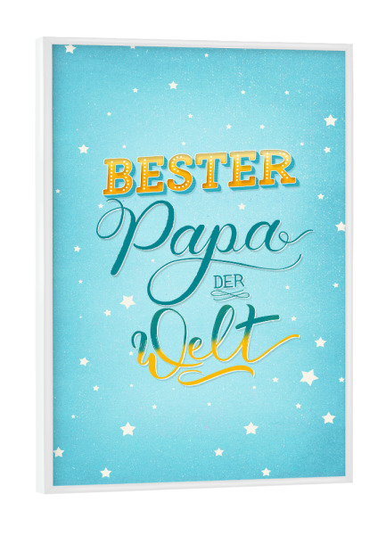 Poster mit weißem Rahmen "Bester Papa der Welt" artboxONE - Typografie,Liebe,Für Papa