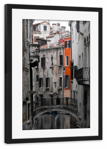 Poster mit Rahmen schwarz "Venecian Channel" artboxONE - Städte,Reise,Architektur,Städte / Venedig