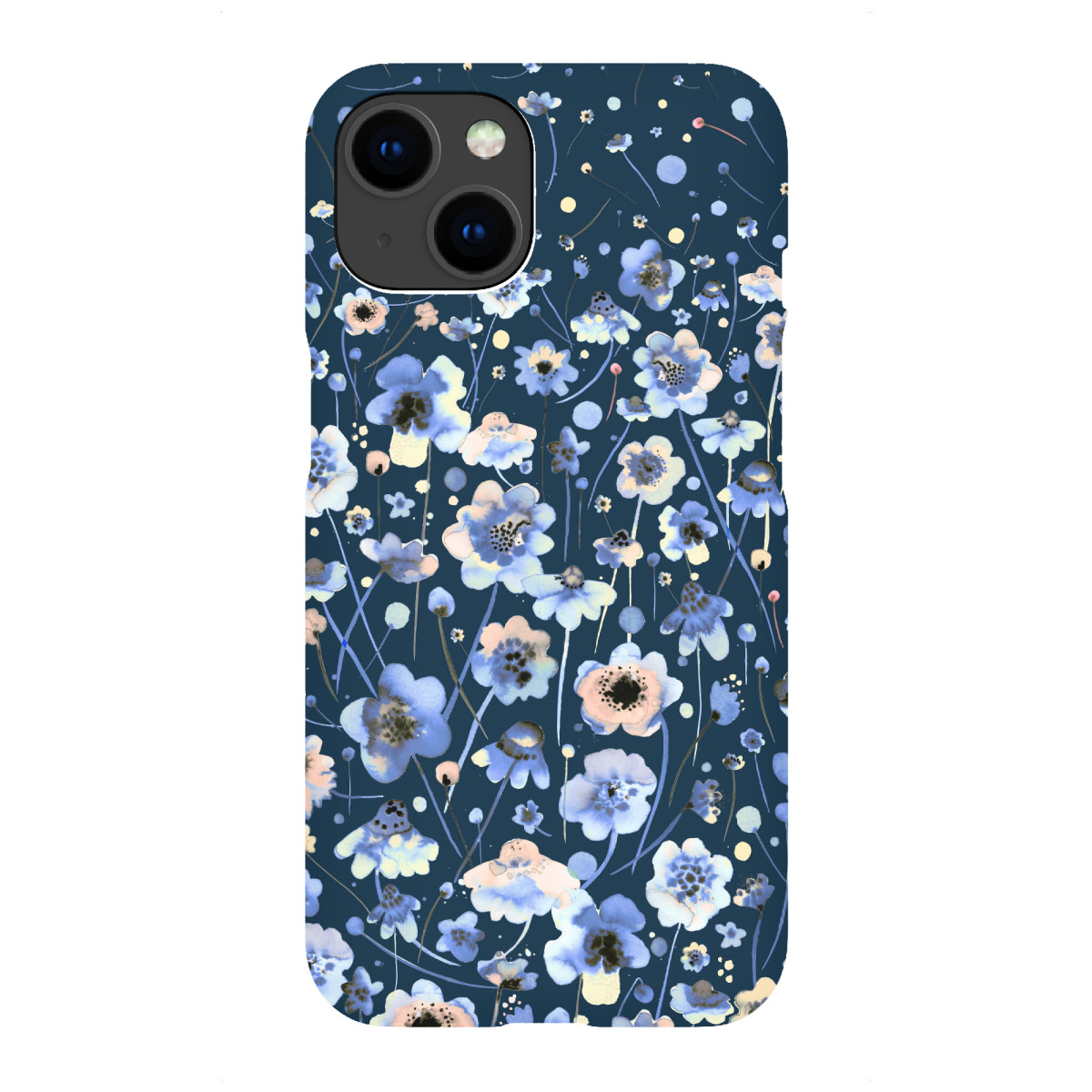iPhone "Ink Soft Flowers Navy" Premium-Case Handyhülle artboxONE