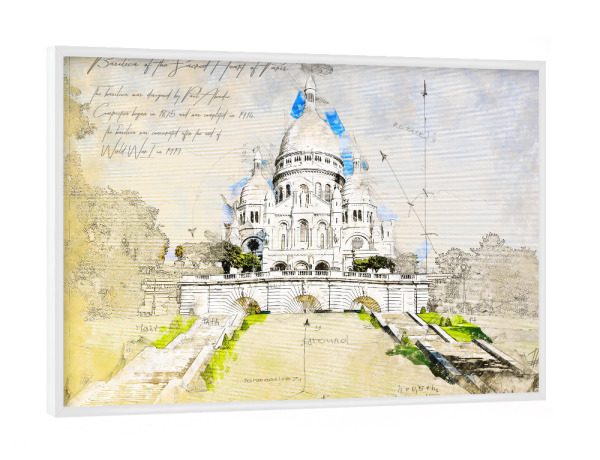 Poster mit weißem Rahmen "Sacré-Cœur de Montmartre, Paris" artboxONE - Städte,Reise,Architektur,Städte / Paris