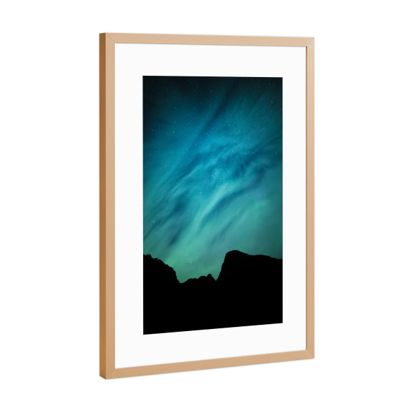 Poster mit Rahmen Kupfer "Aurora Silhouette" artboxONE - Natur