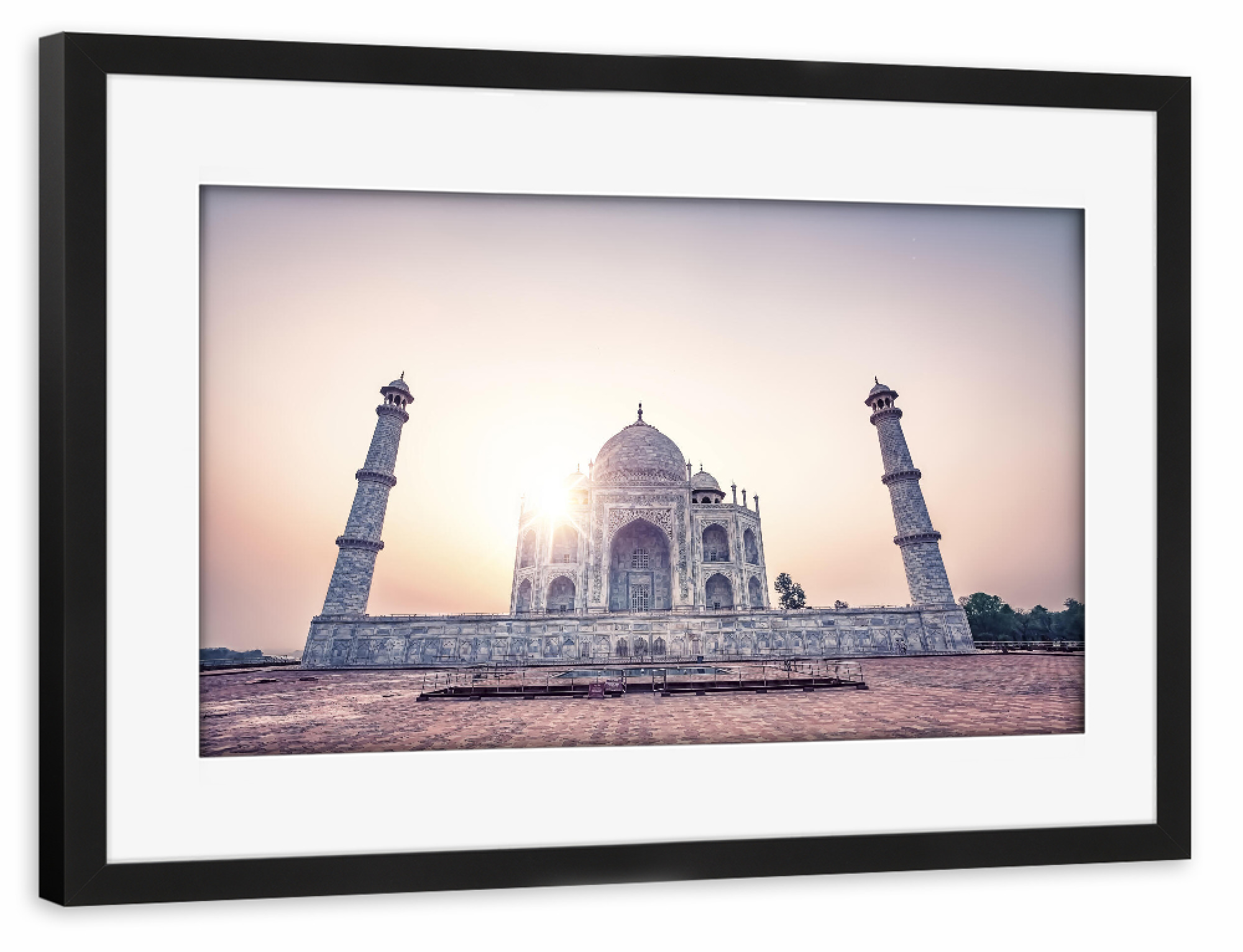 Poster mit Rahmen schwarz "Taj Mahal morning" artboxONE - Städte,Reise,Architektur,Reise / Asien,Reise / Länder