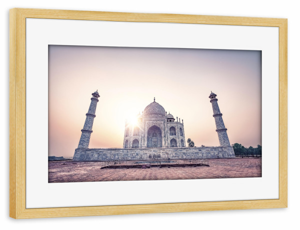 Poster mit Rahmen kiefer "Taj Mahal morning" artboxONE - Städte,Reise,Architektur,Reise / Asien,Reise / Länder