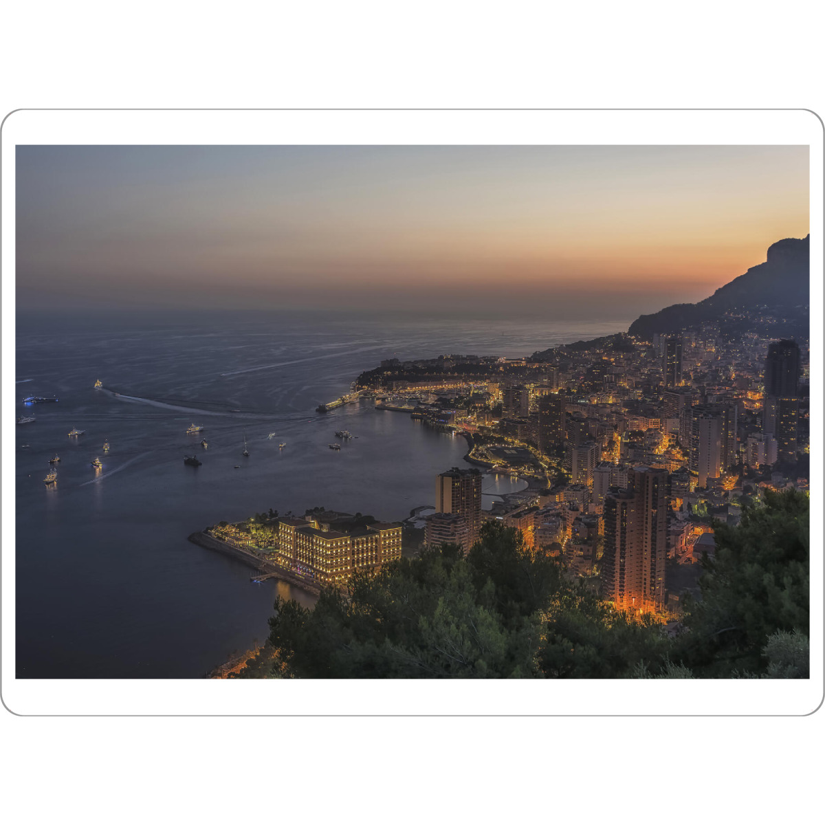 Tischset "Monaco sunset" artboxONE - Städte,Reise,Architektur,Reise / Strand und Meer,Reise / Länder