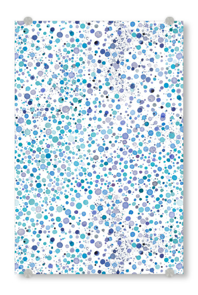 Acrylglasbild "Watercolor Fireflies Dots Blue" artboxONE - Abstrakt,Galaxy