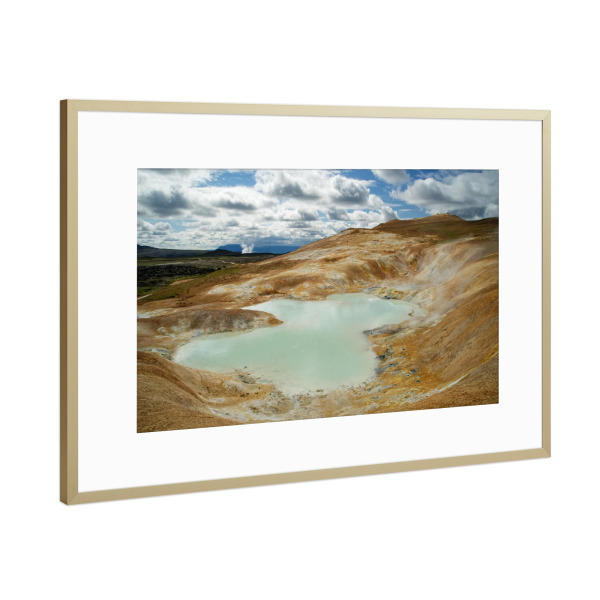 Poster mit Rahmen Gold "Island - Vulkanlandschaft" artboxONE - Natur,Reise,Reise / Länder