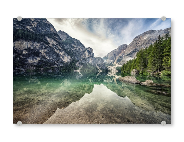 Acrylglasbild "Reflection at Braies" artboxONE - Natur,Reise,Reise / Länder