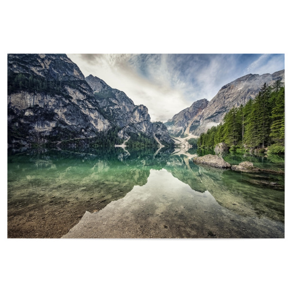Poster "Reflection at Braies" artboxONE - Natur,Reise,Reise / Länder