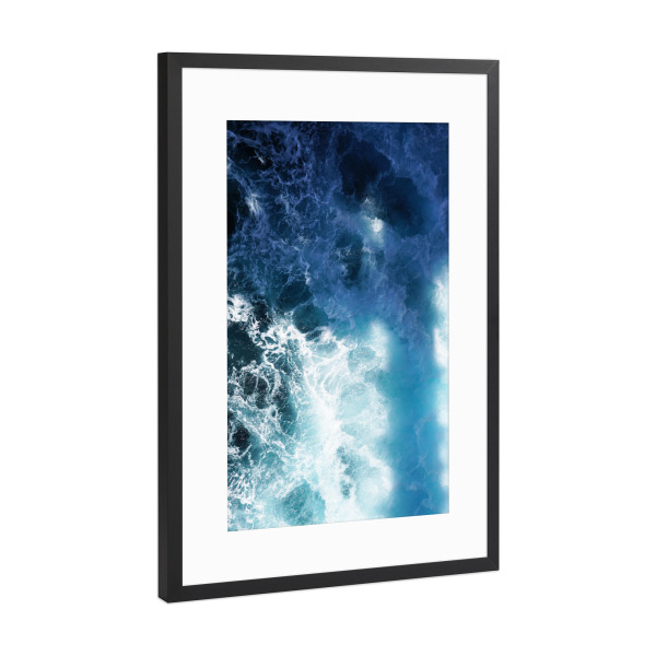 Poster mit Rahmen Schwarz (Metallic) "The Power of water" artboxONE - Natur - Water,Wasser,Waves,Wellen,Ocean,Ozean,Sea,Meer,Natur,Nature