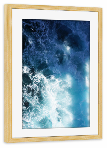 Poster mit Rahmen kiefer "The Power of water" artboxONE - Natur - Water,Wasser,Waves,Wellen,Ocean,Ozean,Sea,Meer,Natur,Nature