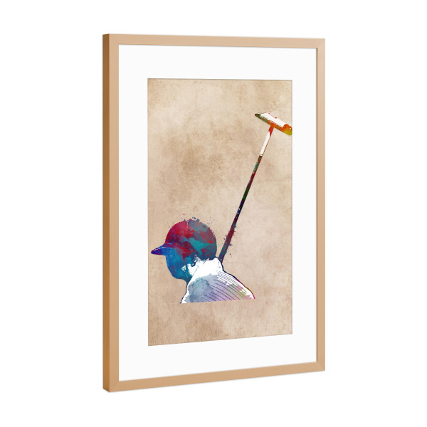 Poster mit Rahmen Kupfer "Polo sport art" artboxONE - Sport,Sport / Sommerspiele,Sport / Motivation